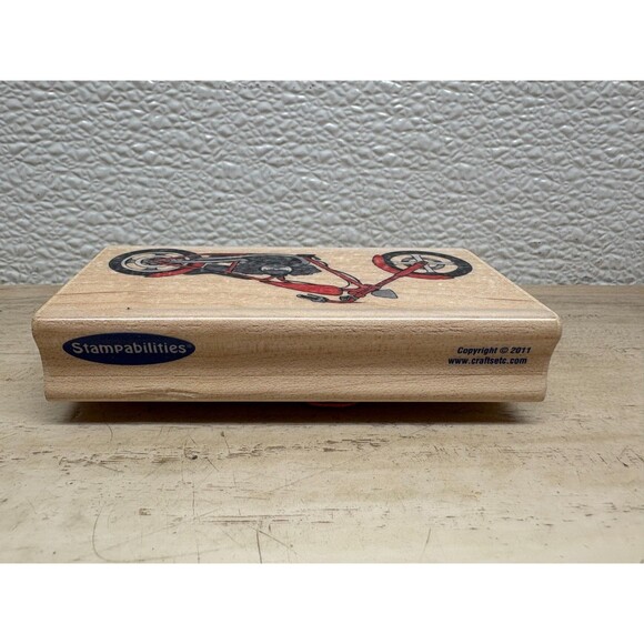 Stampabilities Motorcycle Wood Mounted Rubber Stamp - Picture 3 of 5